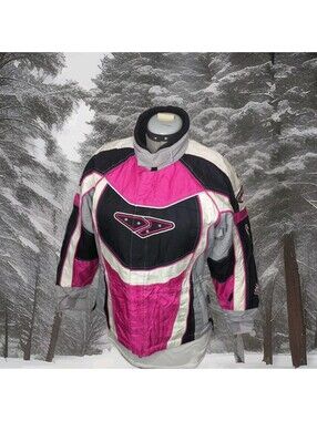 FXR Mock Neck SNOWMOBILE  RACER RACING JACKET INSULATED PINK Retro WOMEN SMALL 6